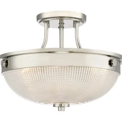 Elstead Deckenleuchte ALVER Ø32cm Nickel 2xE27 Ø33cm Lampe* Deckenleuchten|Flurlampen