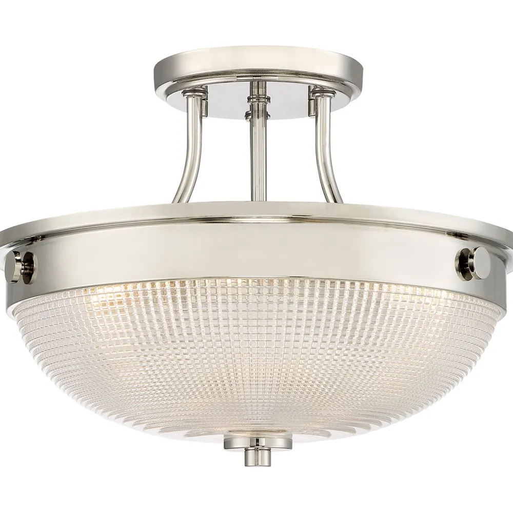 Elstead Deckenleuchte ALVER Ø32cm Nickel 2xE27 Ø33cm Lampe* Deckenleuchten|Flurlampen