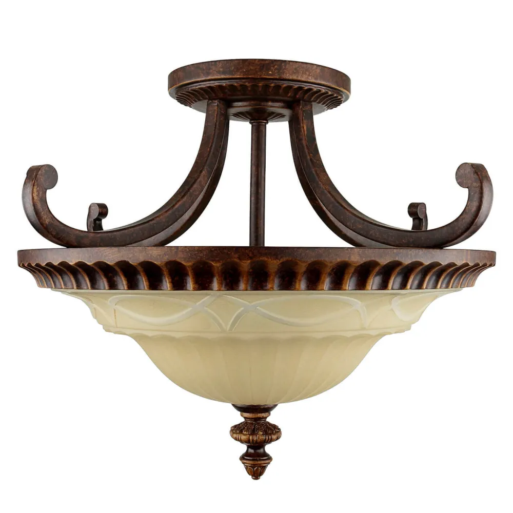 Online Elstead Deckenleuchte ANABELL 1 Braun Wohnzimmer Lampe