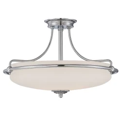 New Elstead Deckenleuchte ASPERO Chrom Ø53cm Jugendstil Lampe