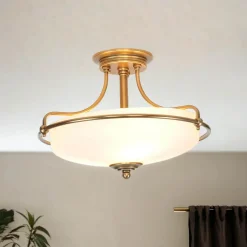 Best Elstead Deckenleuchte ASPERO Messing Jugendstil Lampe