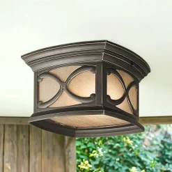 Elstead Deckenleuchte Außen Glas Aluminium Balkon Terrasse