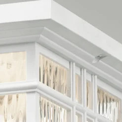 Sale Elstead Deckenleuchte außen IP44 E27 Glas Rustikal Weiß