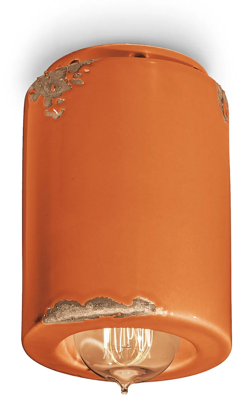 Ferroluce Deckenleuchte Aufputz Keramik E14 rund Ø 8,5 cm Retro* Wohnzimmerlampen|Keramiklampen