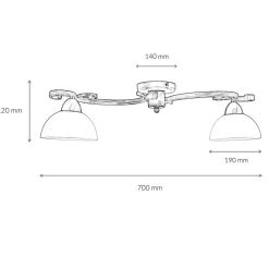 Discount Easylight Deckenleuchte AURORA WHITE in Shabby Weiß 2-flmg