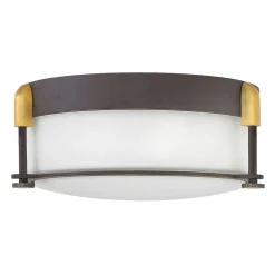 Hot Elstead Deckenleuchte Bad Glas Metall in Bronze Weiß Ø32cm