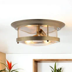 Easylight Deckenleuchte Bad IP44 E27 Ø 40 cm rund Glas Metall