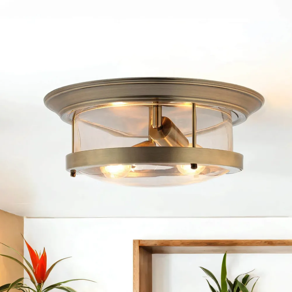 Easylight Deckenleuchte Bad IP44 E27 Ø 40 cm rund Glas Metall