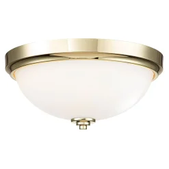 Elstead Deckenleuchte Bad rund Ø 33,5 cm IP44 Messing Weiß 2x E27* Deckenleuchten|Badezimmer Lampe