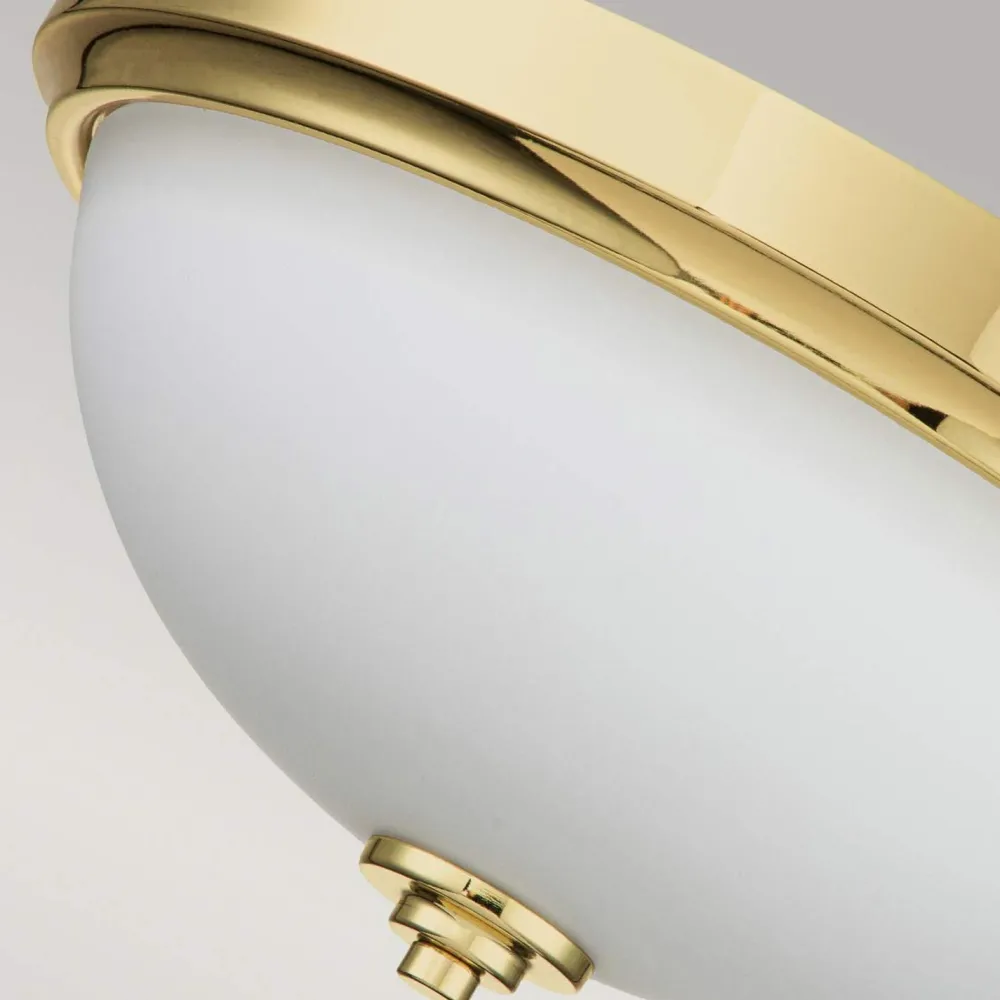 Elstead Deckenleuchte Bad rund Ø 33,5 cm IP44 Messing Weiß 2x E27* Deckenleuchten|Badezimmer Lampe