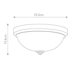 Elstead Deckenleuchte Bad rund Ø 33,5 cm IP44 Messing Weiß 2x E27* Deckenleuchten|Badezimmer Lampe
