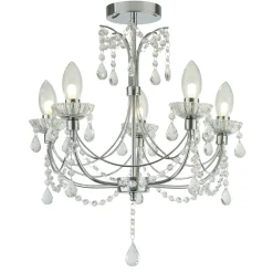 Best Searchlight Deckenleuchte Badezimmer Ø 48 cm Kristall Metall IP44