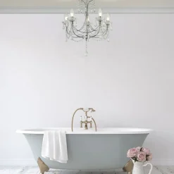 Best Searchlight Deckenleuchte Badezimmer Ø 48 cm Kristall Metall IP44