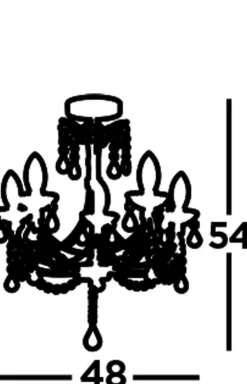 Best Searchlight Deckenleuchte Badezimmer Ø 48 cm Kristall Metall IP44