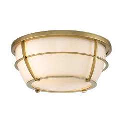 Outlet Elstead Deckenleuchte Badezimmer Metall Glas E27 IP44 D: 32,7 cm rund