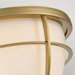 Outlet Elstead Deckenleuchte Badezimmer Metall Glas E27 IP44 D: 32,7 cm rund