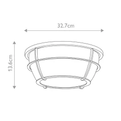 Outlet Elstead Deckenleuchte Badezimmer Metall Glas E27 IP44 D: 32,7 cm rund