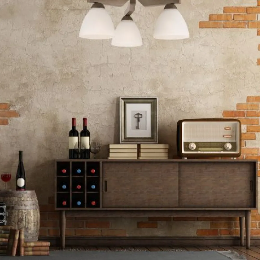 Lamkur Deckenleuchte BATORY Holz 3-flmg Modern Wohnzimmer* Deckenleuchten|Flurlampen