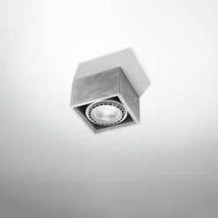 Online Sollux Deckenleuchte Beton Grau eckig B: 14 cm klein GU10