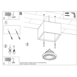 Online Sollux Deckenleuchte Beton Grau eckig B: 14 cm klein GU10