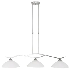Steinhauer Deckenleuchte blendarm Metall Glas in Stahl Weiß 112 cm* Deckenleuchten|Badezimmer Lampe