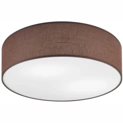 Lamkur Deckenleuchte Braun Ø 45 cm rund Stoff blendarm für 2x E27* Deckenleuchten|Flurlampen