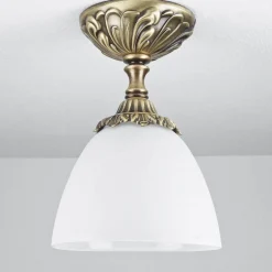 Giovanni Battista Deckenleuchte Bronze Hell Glasschirm Beatrice