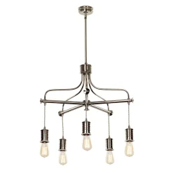 New Elstead Deckenleuchte COLGAR Messing 5xE27 Vintage Lampe