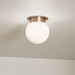 Elstead Deckenleuchte E27 Ø 20,3 cm Metall Glas in Bronze Weiß* Deckenleuchten|Flurlampen