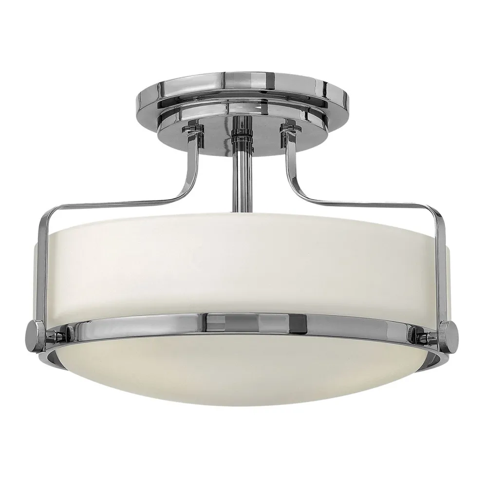 Best Elstead Deckenleuchte E27 Weiß Chrom Glas Metall Ø37cm