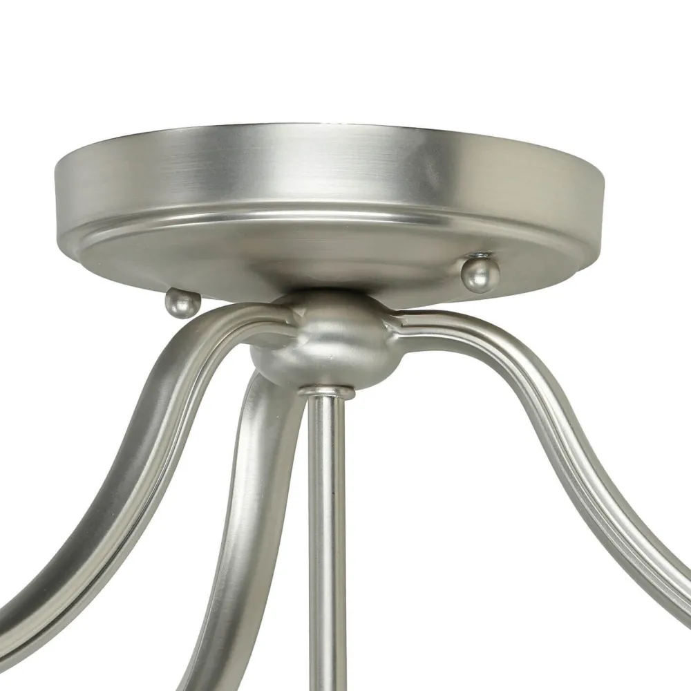 Elstead Deckenleuchte E27 Weiß Nickel Ø37cm Glas Metall