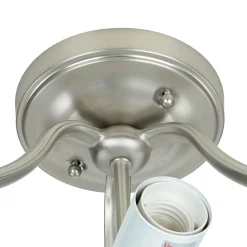 Elstead Deckenleuchte E27 Weiß Nickel Ø37cm Glas Metall