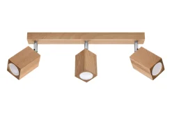 Hot Sollux Deckenleuchte 3-flammig 45 cm lang Holz GU10 BASILEA