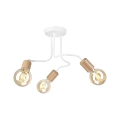 Lamkur Deckenleuchte 3-flammig E27 B: 40 cm Metall Retro Weiß* Deckenleuchten|Flurlampen