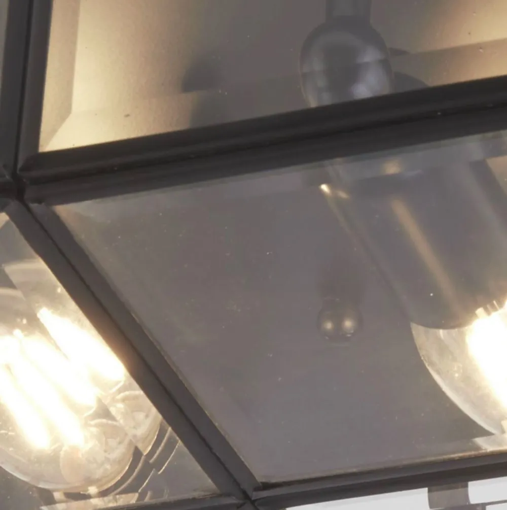 Searchlight Deckenleuchte 2-flammig E14 Schwarz matt Glas Metall* Deckenleuchten|Flurlampen