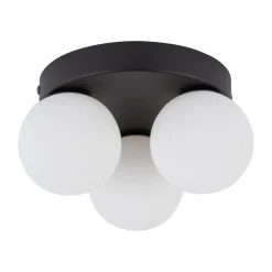 TK Lighting Deckenleuchte 3-flammig G9 Ø 23 cm Schwarz Weiß Glas Metall* Deckenleuchten|Flurlampen