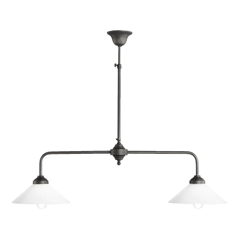 Giovanni Battista Deckenleuchte 2-flammig Messing Glas H: max. 89,5 cm E27* Deckenleuchten|Hängelampen