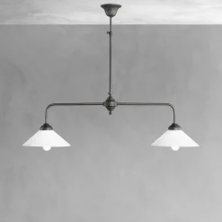 Giovanni Battista Deckenleuchte 2-flammig Messing Glas H: max. 89,5 cm E27* Deckenleuchten|Hängelampen