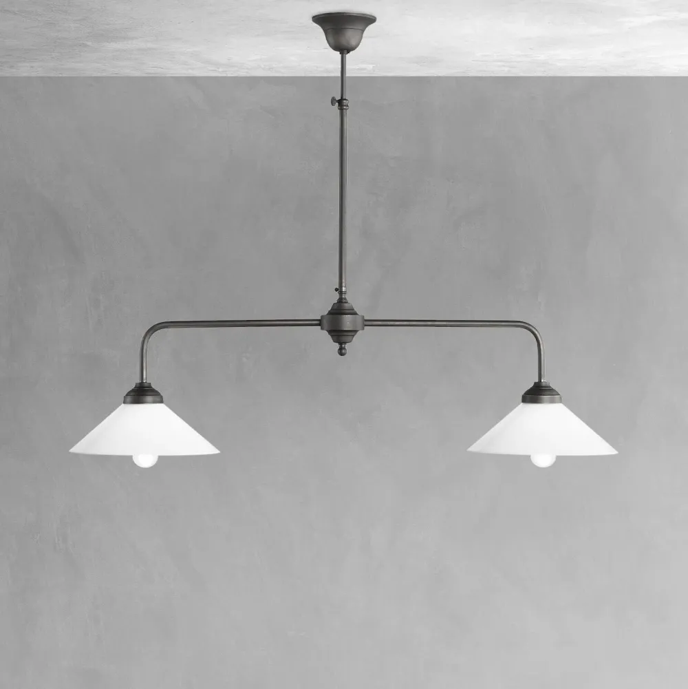 Giovanni Battista Deckenleuchte 2-flammig Messing Glas H: max. 89,5 cm E27* Deckenleuchten|Hängelampen