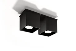 Discount Sollux Deckenleuchte GEO in Schwarz 2-flmg