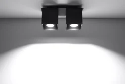 Discount Sollux Deckenleuchte GEO in Schwarz 2-flmg