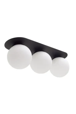 Belis Deckenleuchte Glas Metall E27 3-flammig Schwarz Weiß* Flurlampen|Bürolampen