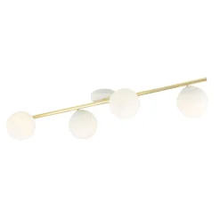 Discount Emibig Deckenleuchte Glas Metall 100 cm lang Weiß Gold E14