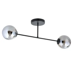 Sale Emibig Deckenleuchte Glas Metall Grau Schwarz 55 cm 2x E14