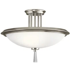 Elstead Deckenleuchte Glas Metall Ø42cm rund in Weiß Zinn* Deckenleuchten|Glaslampen