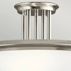 Elstead Deckenleuchte Glas Metall Ø42cm rund in Weiß Zinn* Deckenleuchten|Glaslampen