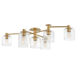 Elstead Deckenleuchte Glas Metall verstellbare Breite Messing antik* Deckenleuchten|Badezimmer Lampe