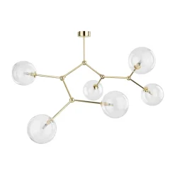 TK Lighting Deckenleuchte Glas Metall 107 cm lang in Gold G9 6-flammig* Deckenleuchten|Badezimmer Lampe