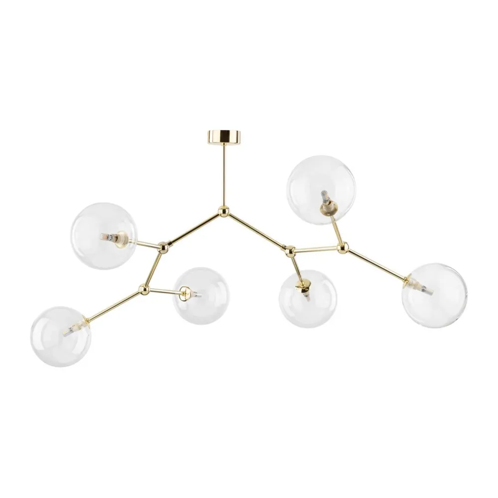 TK Lighting Deckenleuchte Glas Metall 107 cm lang in Gold G9 6-flammig* Deckenleuchten|Badezimmer Lampe