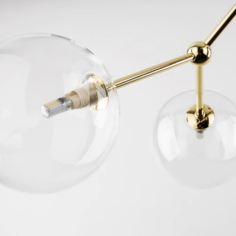 TK Lighting Deckenleuchte Glas Metall 107 cm lang in Gold G9 6-flammig* Deckenleuchten|Badezimmer Lampe